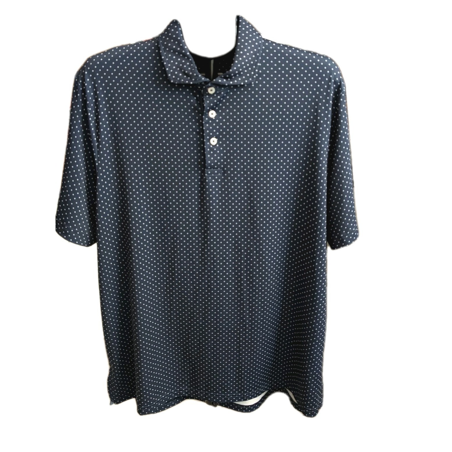 Rlx Ralph Lauren Men's Blue Polka Dot Performance Polo Shirt Sz. L Golf Stretch